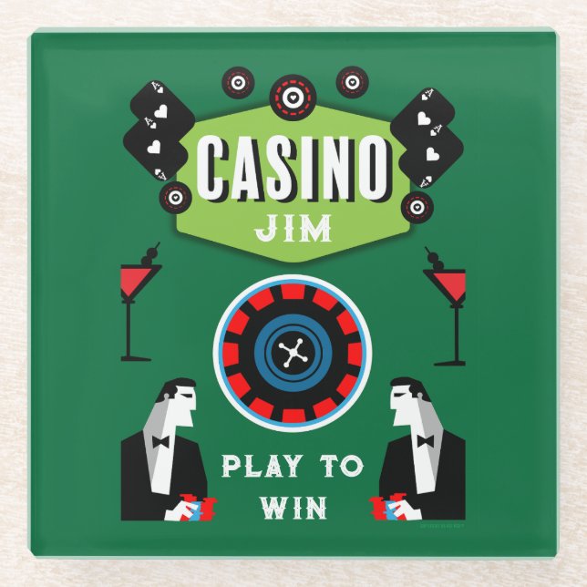 Casino Gambling Poker Roulette Glasuntersetzer (Vorderseite)