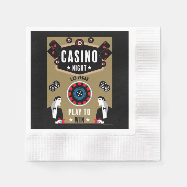Casino Gambling Poker Roulette Serviette (Vorderseite)