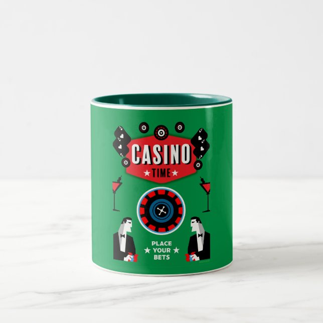 Casino Gambling Poker Roulette Zweifarbige Tasse (Mittel)