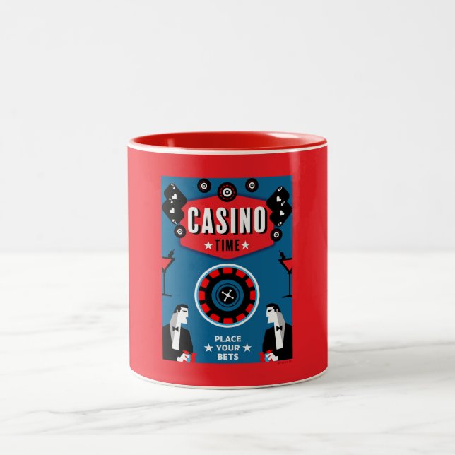 Casino Gambling Poker Roulette Zweifarbige Tasse (Mittel)