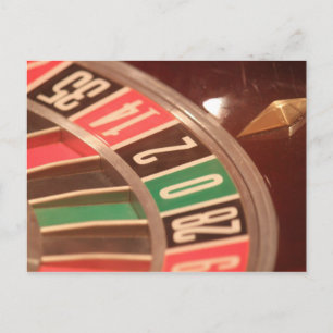 Casino Gambling Roulette Rad Vintag Retro Stil Postkarte