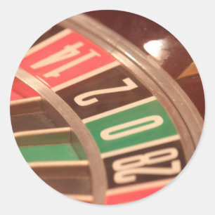 Casino Gambling Roulette Rad Vintag Retro Stil Runder Aufkleber