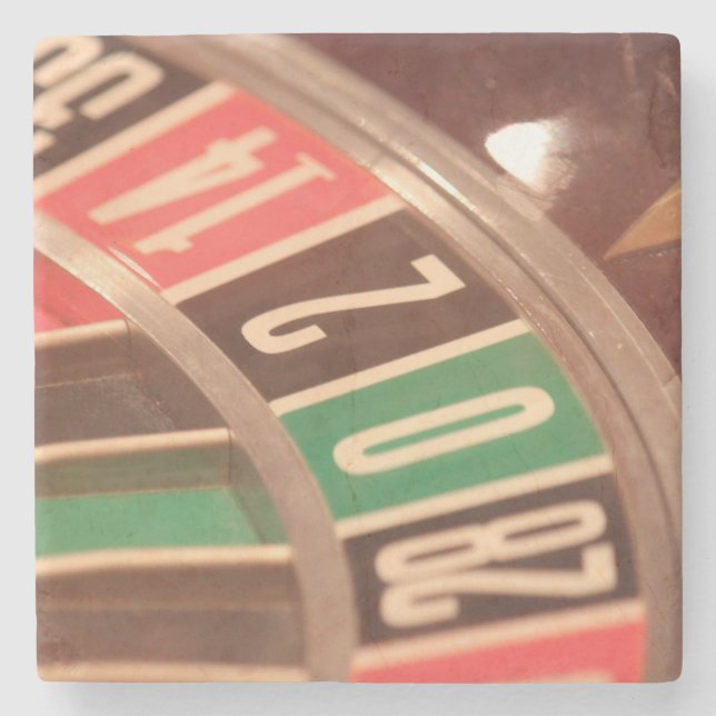 Casino Gambling Roulette Rad Vintag Retro Stil Steinuntersetzer (Vorderseite)