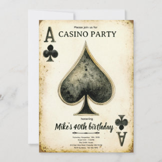 Casino-Geburtstagsfeier-Einladung Einladung