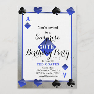Casino-Geburtstagsüberraschung Einladung