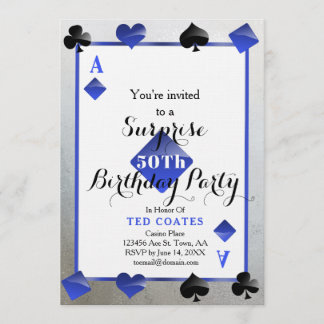 Casino-Geburtstagsüberraschung Einladung