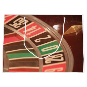 Casino-Glücksspiel-Rouletterad im vintage Retro-St Große Geschenktüte