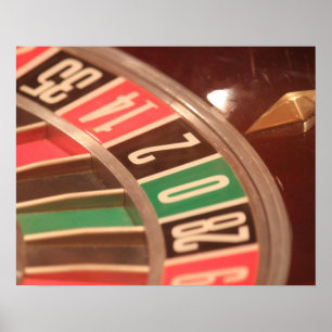 Casino-Glücksspiel-Rouletterad im vintage Retro-St Poster