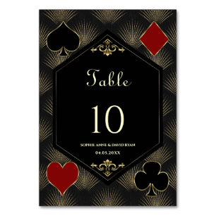 Casino Gold Black Gatsby 1920er Hochzeit Tischnummer