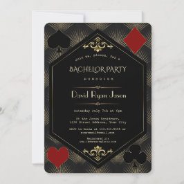Casino Gold Black Gatsby 20er Junggesellenabschied Einladung