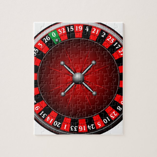 Casino-Illustration mit Roulette Puzzle (Vertikal)