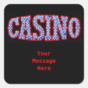 Casino in Red White & Blue Quadratischer Aufkleber
