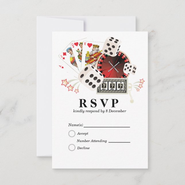 Casino las vegas 3,5" x 5" Response Card RSVP Karte (Vorderseite)