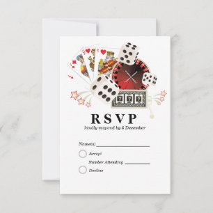 Casino las vegas 3,5" x 5" Response Card RSVP Karte