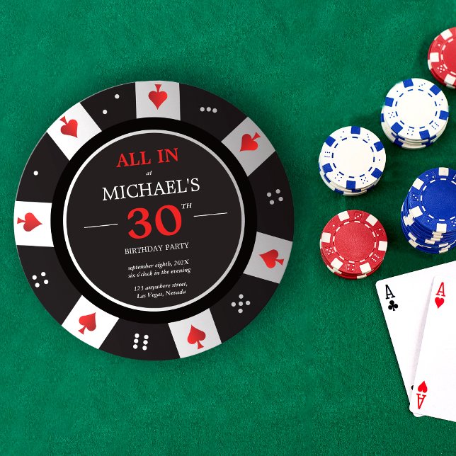 Casino Las Vegas Poker Chip 30. Geburtstag Einladung (Von Creator hochgeladen)