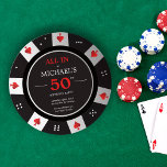 Casino Las Vegas Poker Chip Birthday Einladung<br><div class="desc">Celebrate your milestone birthday in style with our adult birthday invitation designed to look like a poker chip! This invitation is perfect for anyone who loves casinos, gambling, or anything Vegas-themed. The front of the invitation features a high-quality, full-color print of a poker chip with your name and birthday prominently...</div>