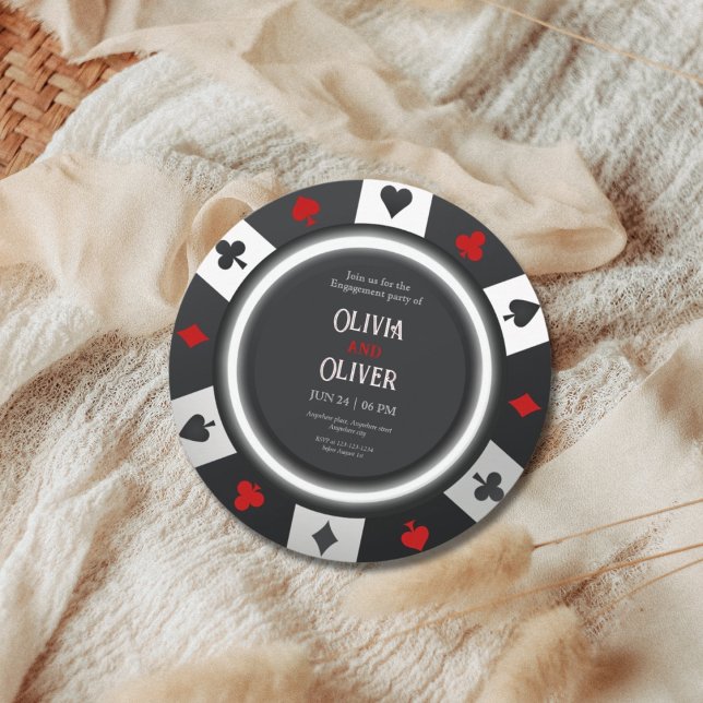 Casino Las Vegas Poker Chip engagement party Einladung (Von Creator hochgeladen)