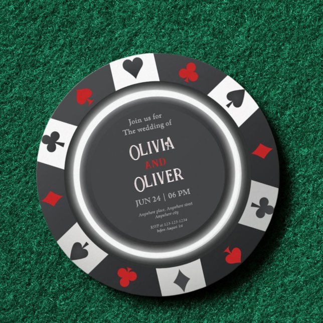 Casino Las Vegas Poker Chip Hochzeitseinladung Einladung (Von Creator hochgeladen)