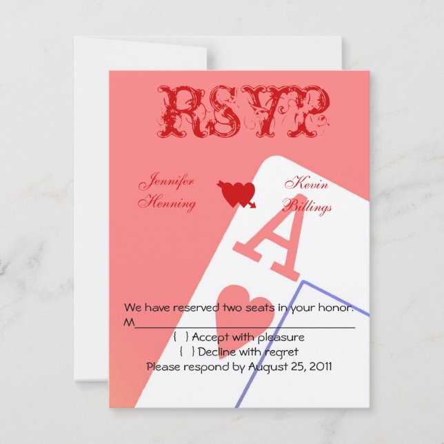 Casino Las Vegas Wedding RSVP Karte (Vorderseite)