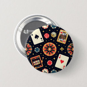 Casino-Musterdesign auf Schwarz Button