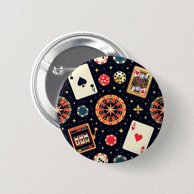 Casino-Musterdesign auf Schwarz Button (Vorne & Hinten)