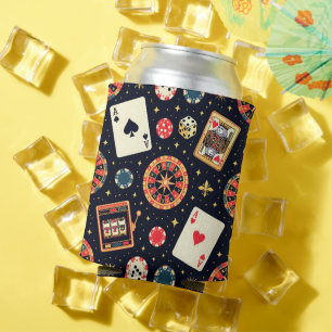 Casino-Musterdesign auf Schwarz Dosenkühler