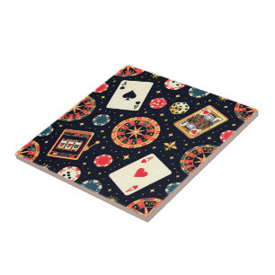Casino-Musterdesign auf Schwarz Fliese