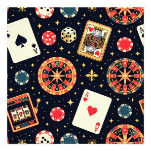 Casino-Musterdesign auf Schwarz Fotodruck