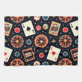 Casino-Musterdesign auf Schwarz Geschirrtuch