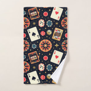 Casino-Musterdesign auf Schwarz Handtuch