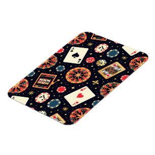 Casino-Musterdesign auf Schwarz Magnet