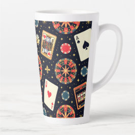 Casino-Musterdesign auf Schwarz Milchtasse