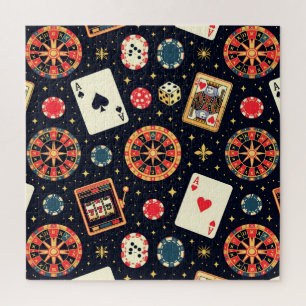 Casino-Musterdesign auf Schwarz Puzzle