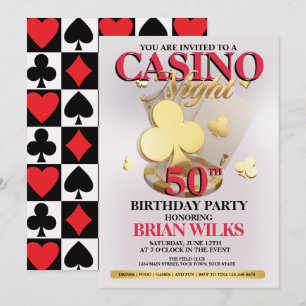 Casino-Nacht-Geburtstagsfeier-Einladung Einladung