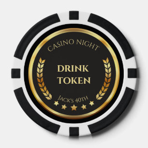 Casino Nacht Getränketoken Pokerchip   Personalisi Pokerchips