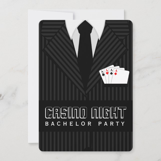 Casino Night Bachelor Party - Individuelle Einladu Einladung (Vorderseite)