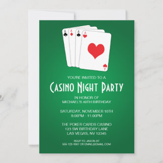 Casino Night Birthday Party Einladung