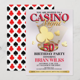 Casino Night Birthday Party Einladung