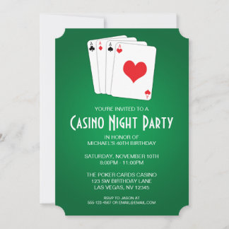 Casino Night Birthday Party Einladung