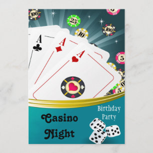 Casino Night Birthday Party Einladungen