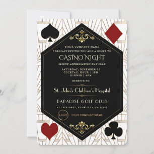 Casino Night Company Kundenbewertungs-Wohltätigkei Einladung