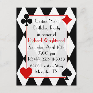 Casino Night Custom Geburtstag Einladung