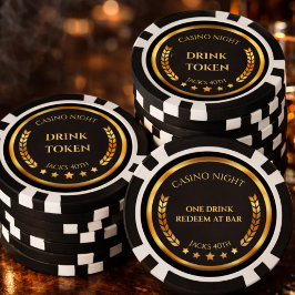 Casino Night Drink Token Poker Chip | Personalized