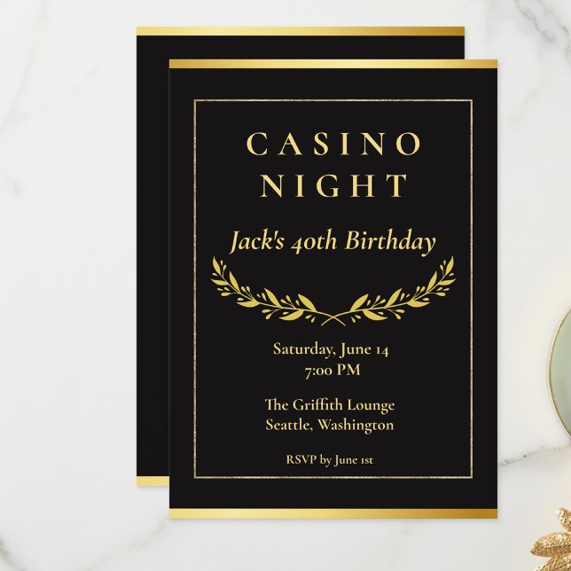 Casino Night Invitation | Poker Birthday Party Dankeskarte (Von Creator hochgeladen)