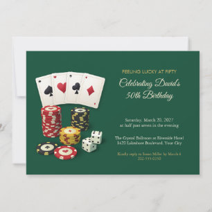 Casino Night Karten und Chips 50. Geburtstag