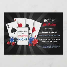Casino Night Las Vegas Party Einladung zum Geburts