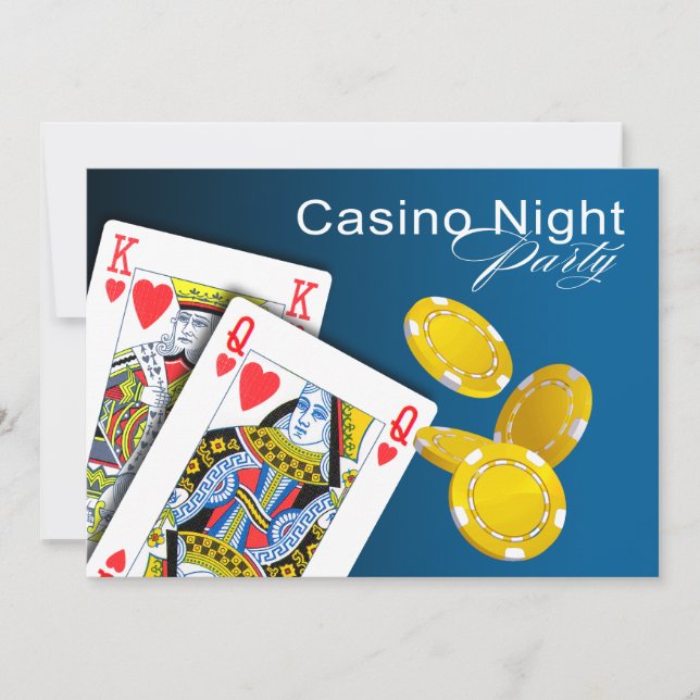 Casino Night Las Vegas Poker Party Einladung (Vorderseite)