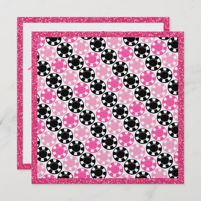 Casino Night Party / Fundraiser Einladung (Vorne/Hinten)