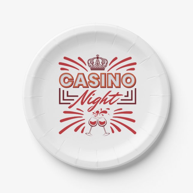 Casino Night Party Gambling Lover Pappteller (Vorderseite)