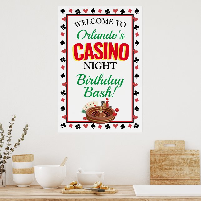 Casino Night Personalisiert Poster (Küche)